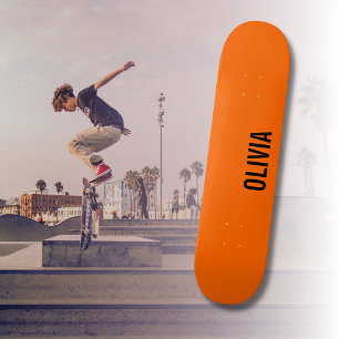 Skateboard Sunset Orange Nom moderne Minimaliste tendance