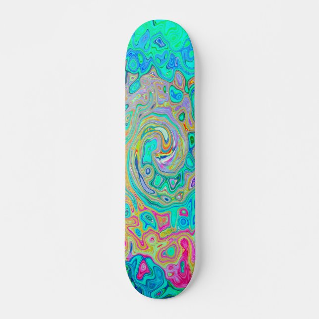 Skateboard Super Abstrait Rainbow Liquid Swirl (Devant)