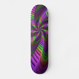 Skateboard Super Énergétique coloré Neon Motif fractal