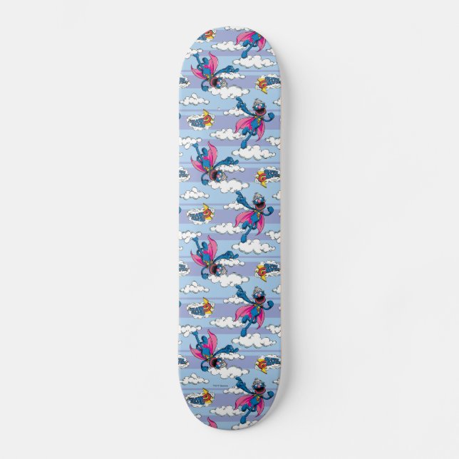 Skateboard Super Grover Comic Bleu Motif rayé (Recto)