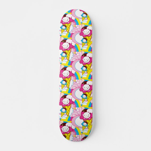 Skateboard Super Kawaii Crème glacée mignonne Motifs (Devant)