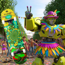 Super vert jaune Abstrait spirale futuriste