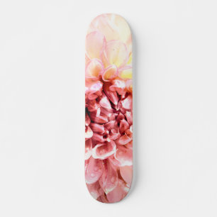 Skateboard Superbe tête de fleur de dahlia rose presque
