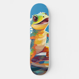 Skateboard Surf Gecko Riding Les Vagues