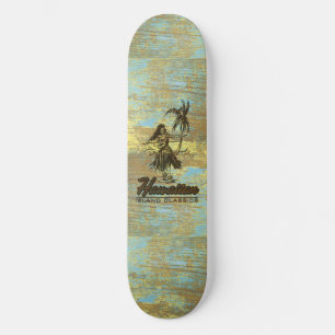 Skateboard Surf Shack Hawaiian Faux Wood