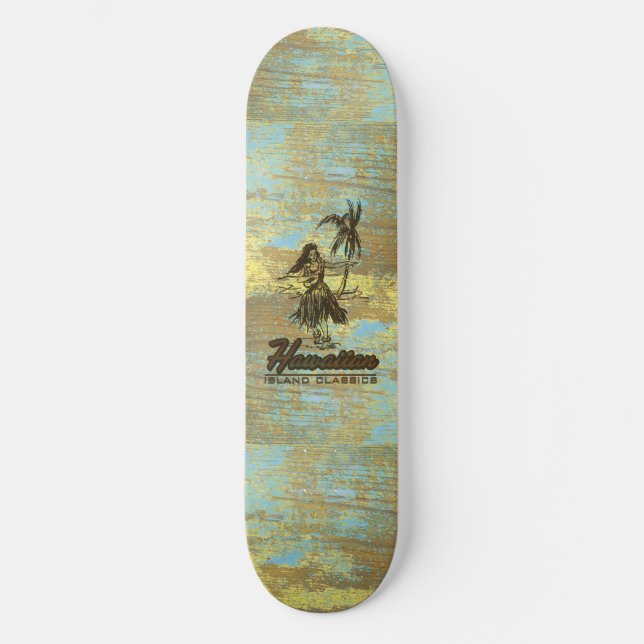 Skateboard Surf Shack Hawaiian Faux Wood (Recto)