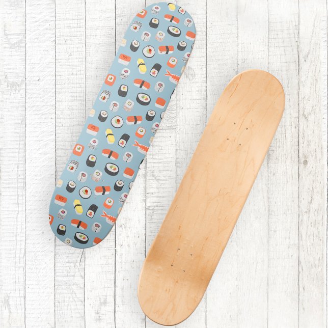 Skateboard Sushi Nigiri Maki (Sushi Japanese food art skateboard)