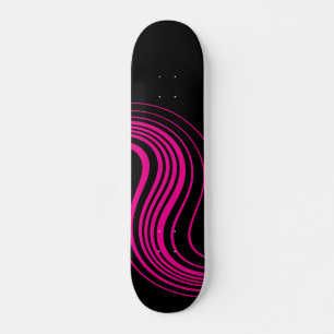 Skateboard Swirl simple en Magenta et noir