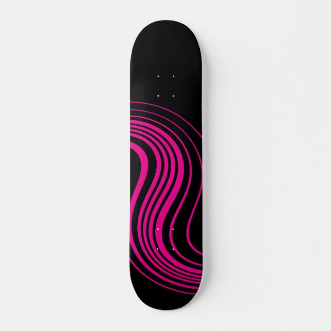 Skateboard Swirl simple en Magenta et noir (Devant)