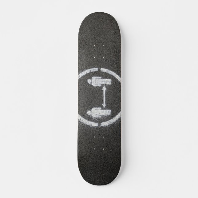 Skateboard Symbole de distance sociale (Devant)