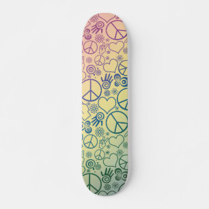 Skateboard SYMBOLE DE LA PAIX arc-en-ciel