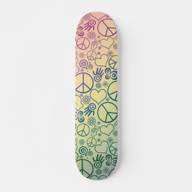Skateboard SYMBOLE DE LA PAIX arc-en-ciel (Devant)