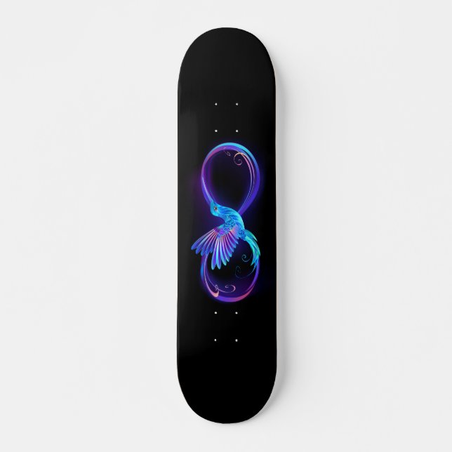 Skateboard Symbole de Neon Infinity par Glowing Hummingbird (Devant)
