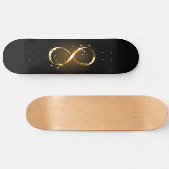 Skateboard Symbole d'infini doré (Horz)