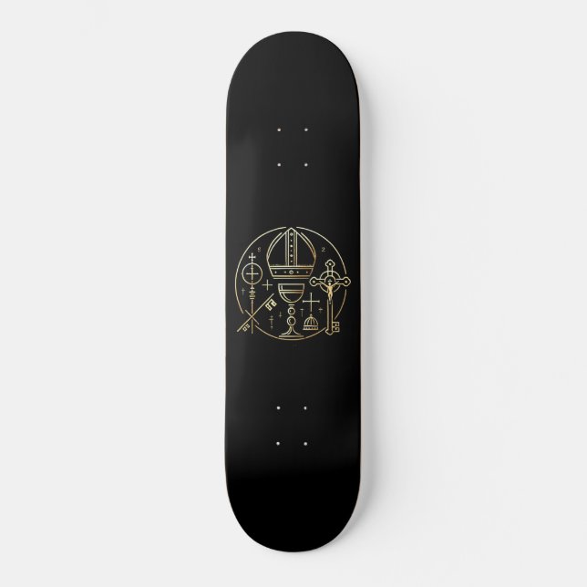 Skateboard Symbole heraldique du pape (Recto)