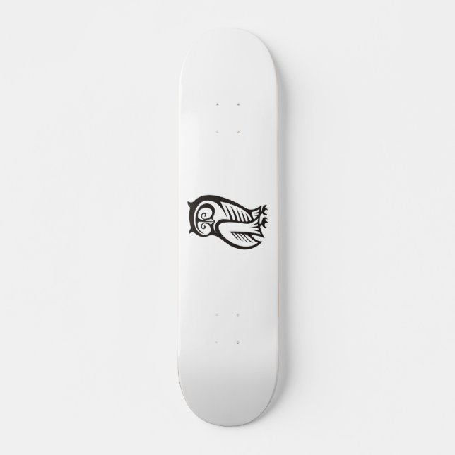 Skateboard Symbole hibou noir (Devant)