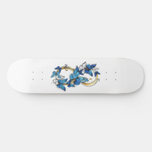 Skateboard Symbole infini de papillons Morpho bleus