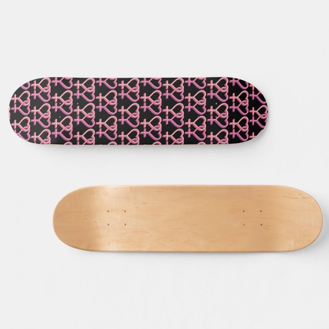 Skateboard Symbole lesbien de la fierté Cœur (Horz)