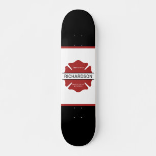Skateboard Symbole logo rouge du pompier personnalisé
