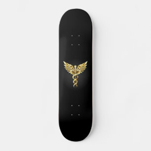 Skateboard Symbole Polygonal Or Caduceus