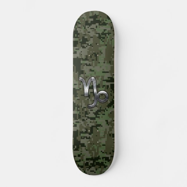 Skateboard SYMBOLE Zodiaque Capricorne Camouflage boisé (Recto)
