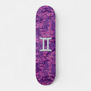 Skateboard SYMBOLE Zodiaque Pearl Gemini sur Camouflage numér