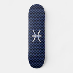 Skateboard Symbole zodiaque Pisces sur l'impression en fibre