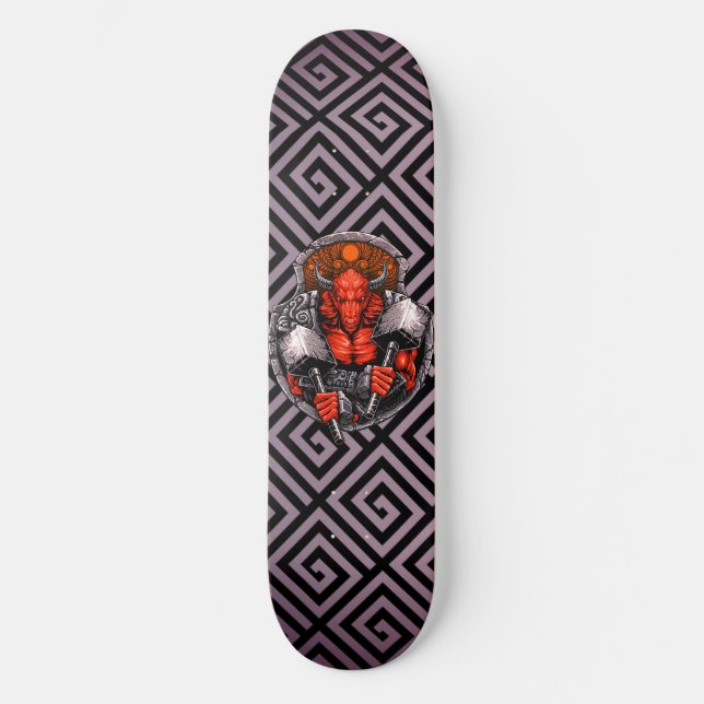 Skateboard Symboles Grecs Minotaure Guerrier Bête (Recto)