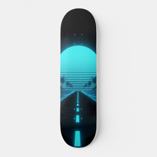 Skateboard Synthwave de croisière électrique  (Recto)