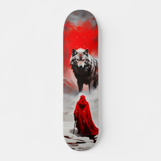 Skateboard Tabla de Skate Cazador Frente a Lobo en la Nieve