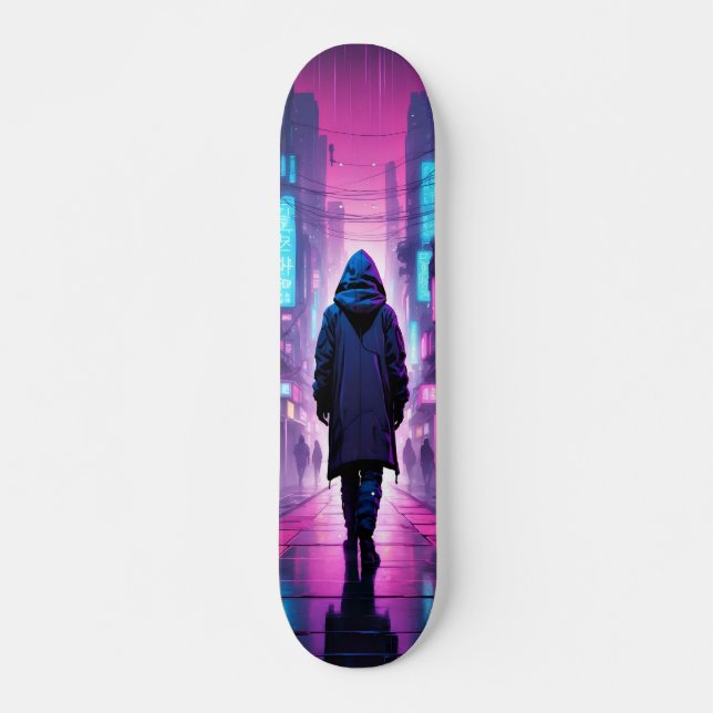 Skateboard Tabla de Skate Figura de Espalda Encapuchada (Devant)
