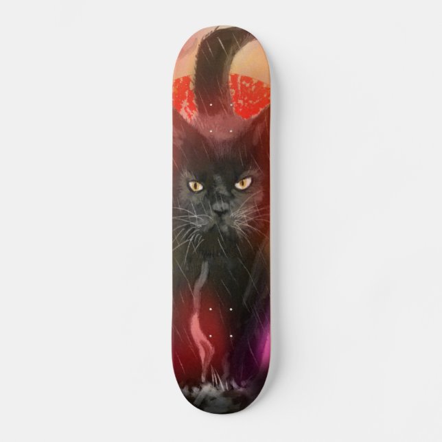 Skateboard Tabla de Skate Gato Negro (Recto)