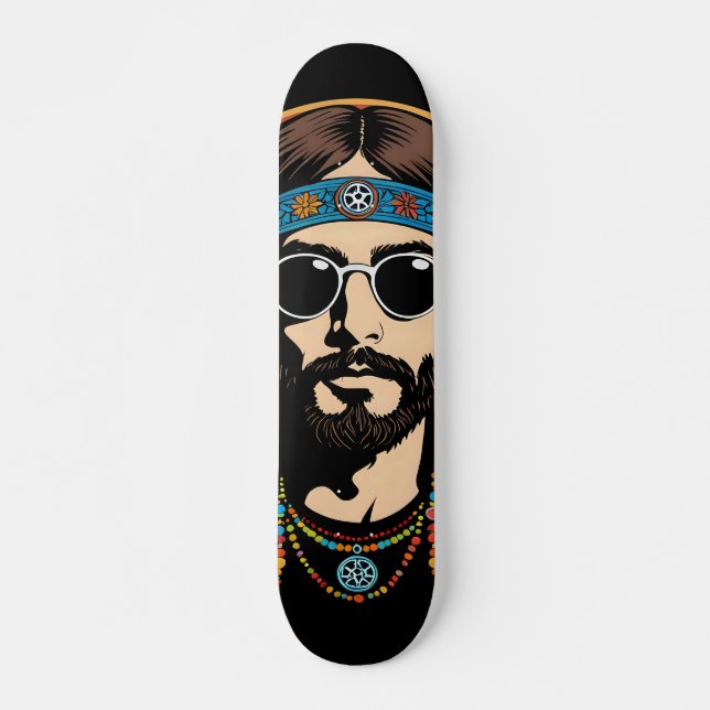 Skateboard Tabla de Skate Hombre Hippie Psicodélico (Devant)