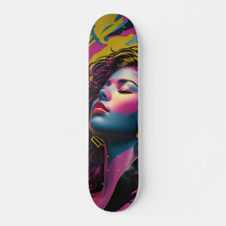 Skateboard Tabla de Skate Joven Mujer Multicolor Relajada
