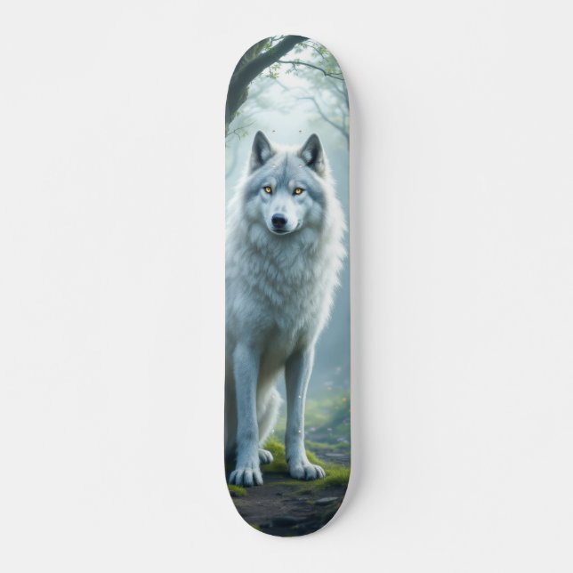Skateboard Tabla de Skate Lobo Blanco Salvaje (Devant)