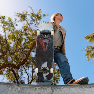 Skateboard Tabla de Skate Lobo del Horror en Bosque Frío