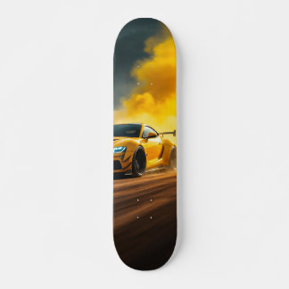 Skateboard Tabla de Skate Supercoche Amarillo Corriendo