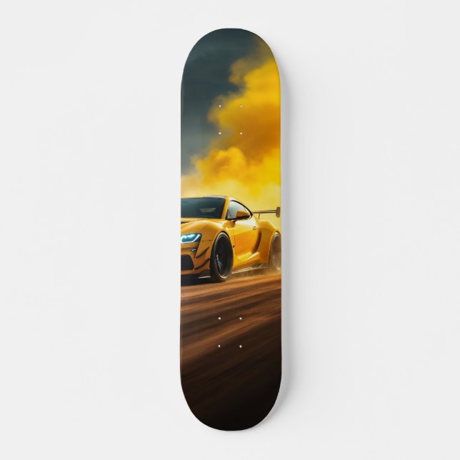 Skateboard Tabla de Skate Supercoche Amarillo Corriendo (Devant)