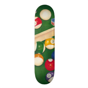 Skateboard Table de billard Lifelike avec boules et craie