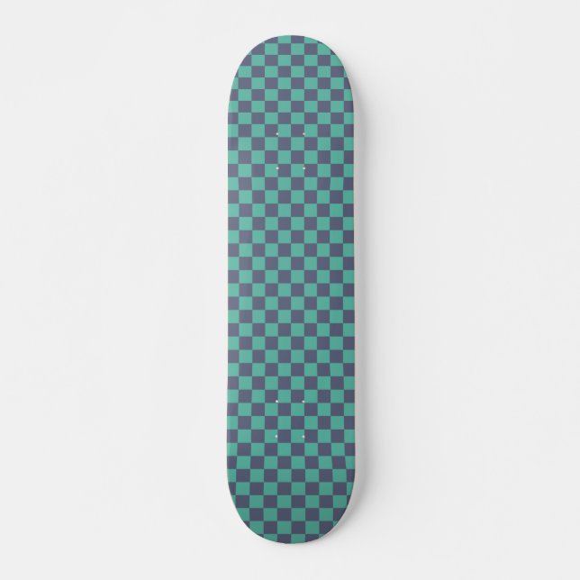 Skateboard Tableau de bord bleu et vert (Devant)
