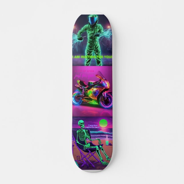 Skateboard Tableau de bord de Neon imaginaire (Devant)