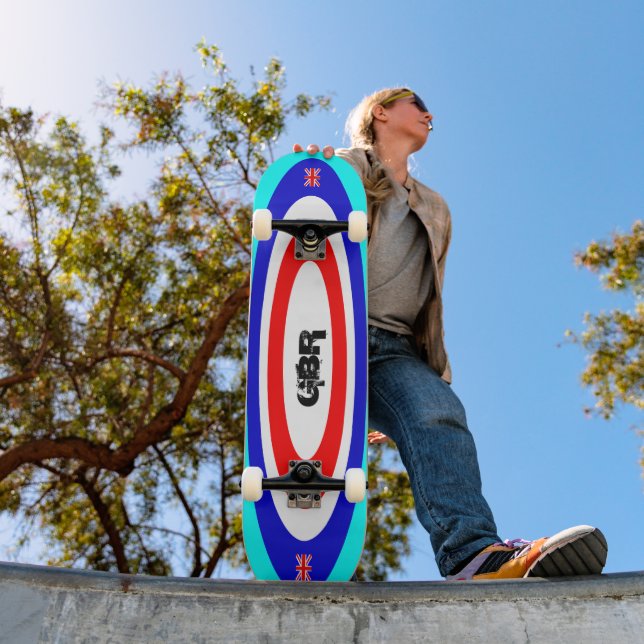 Skateboard Tableau de bord des couleurs britanniques du texte (Extérieur 1)