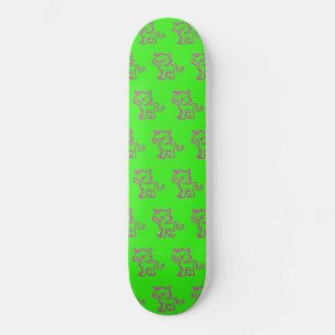 Skateboard Tableau de bord Kitty Green en néon