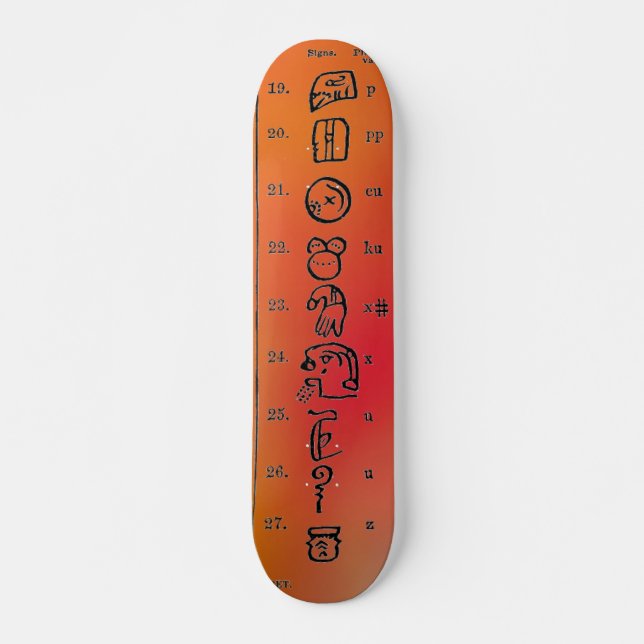 Skateboard Tableau de bord Maya Alphabet (Devant)