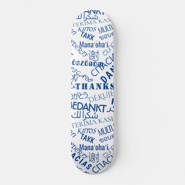 Skateboard Tableau de bord multilingue Merci (Recto)