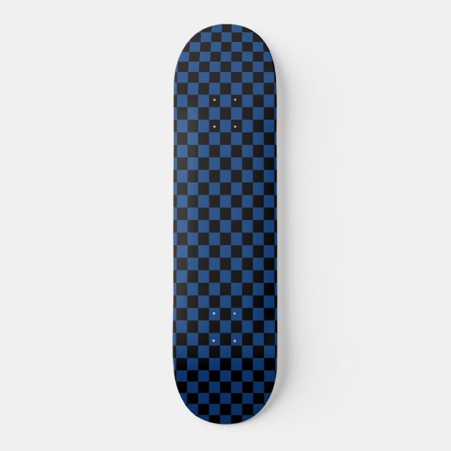 Skateboard Tableau de bord noir et bleu classique (Recto)