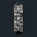 Skateboard Tableau de bord personnalisé Cool Instagram Photo<br><div class="desc">Cool,  pont de skateboard moderne avec votre Instagram Photo Collage personnalisé. Personnalisez facilement avec vos photos préférées. Fabrique une grande plate-forme d'affichage avec une monture murale (séparée) pour un grand cadeau d'anniversaire ou de remise de diplômes! Ce design est noir et blanc.</div>