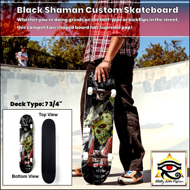 Skateboard Tableau de bord personnalisé Shaman noir (Créateur téléchargé)