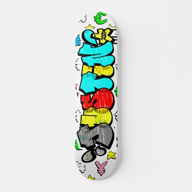 Skateboard Tableau de bord personnalisé sur mesure de Justin  (Devant)