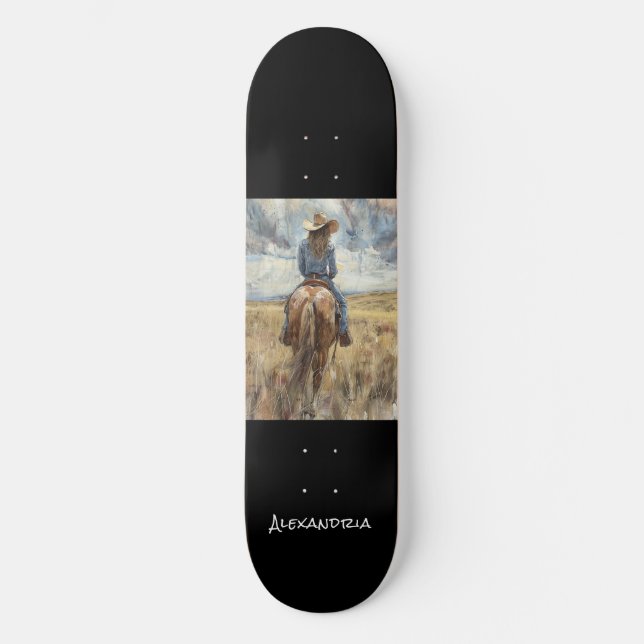 Skateboard Tableau de bord personnalisé unique Horse Lover De (Recto)
